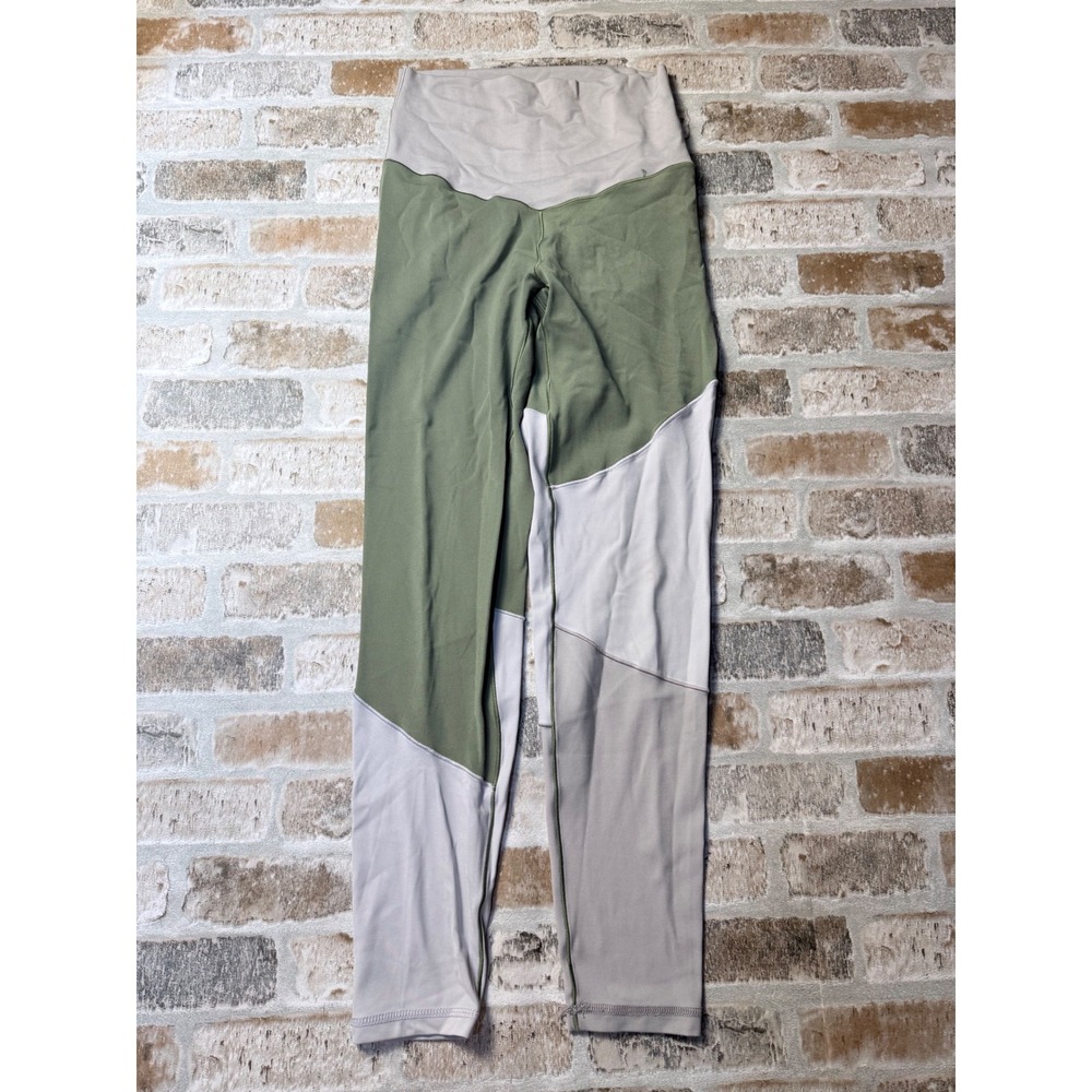 Aerie Chill Play Move Colorblock Leggings Olive Green Lavender Purple Small